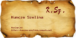Kuncze Szelina névjegykártya